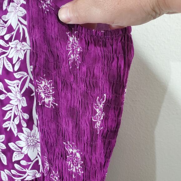 American Sweetheart Women's Sleeveless Purple Flowy Boho Dress Elastic Size M - Picture 7 of 15